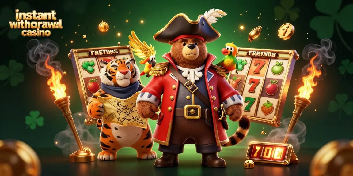 Engaging scene showcasing instant withdrawal casino Canada with vibrant characters and playful casino elements.